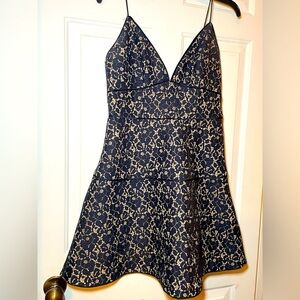 Keepsake The Label Navy Lace Dress Large NWT Nordstrom Fit & Flare Prom Formal